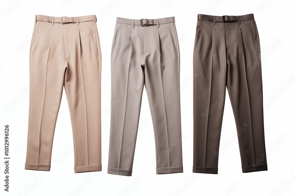 Top view of dress pants isolated on white background. Generative ai Top view of dress pants isolated on white background. Generative ai