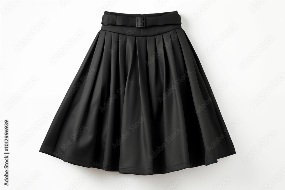 studio shot of black skirt isolated on white background. Generative ai