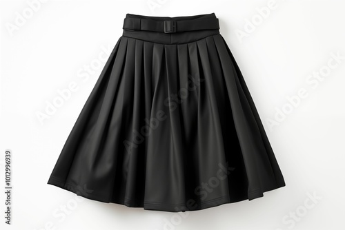 studio shot of black skirt isolated on white background. Generative ai