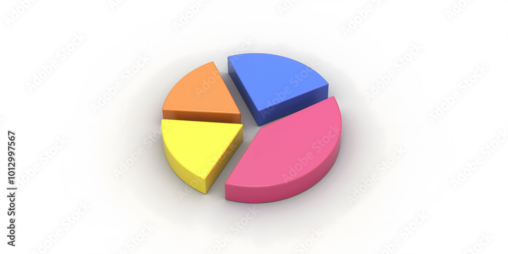 Fototapeta premium Colorful pie chart representing data analysis and statistics
