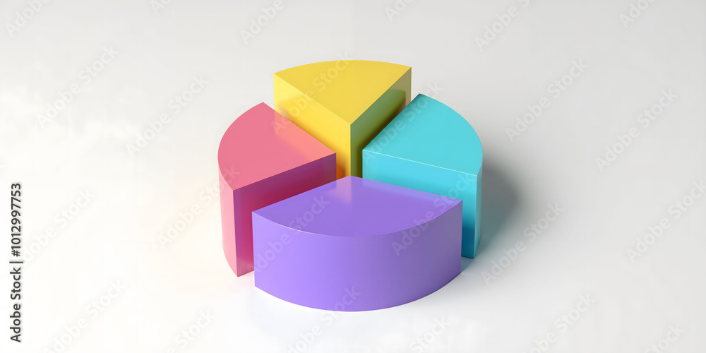 Obraz premium Colorful pie chart representing data analysis and statistics