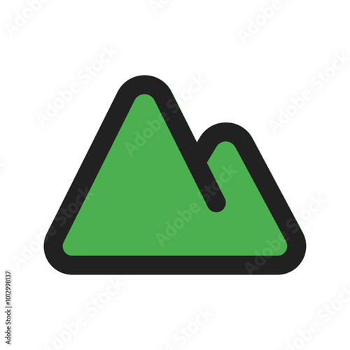 mountain outline color icon