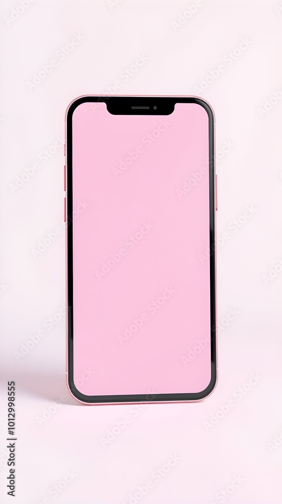 Pastel Pink Phone, White Background Pastel Pink Phone, White Background