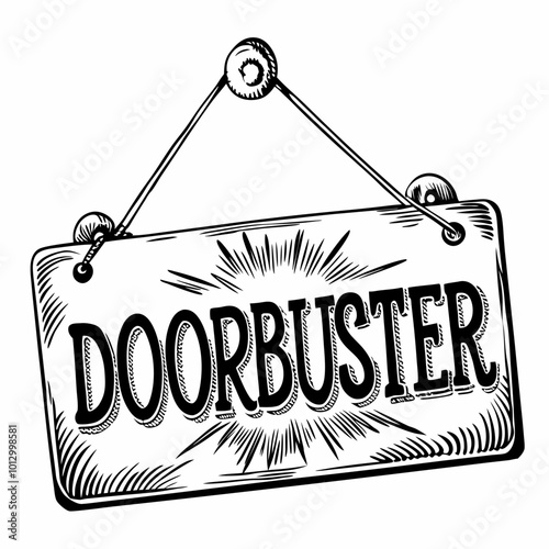 Vintage Doorbuster Sale Sign Vector Illustration for Retail Promotions