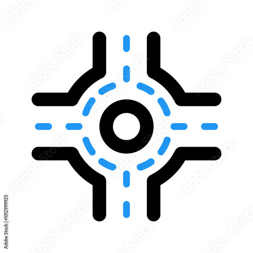 roundabout outline color icon