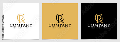 CR RC C R Letter Minimalist Logo Vector , Initial Logo for Brand Company , Lettering Font Logo Monogram Element Vector