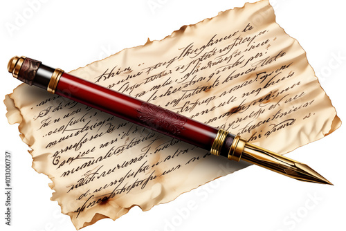 Handwritten letter with ink pen	