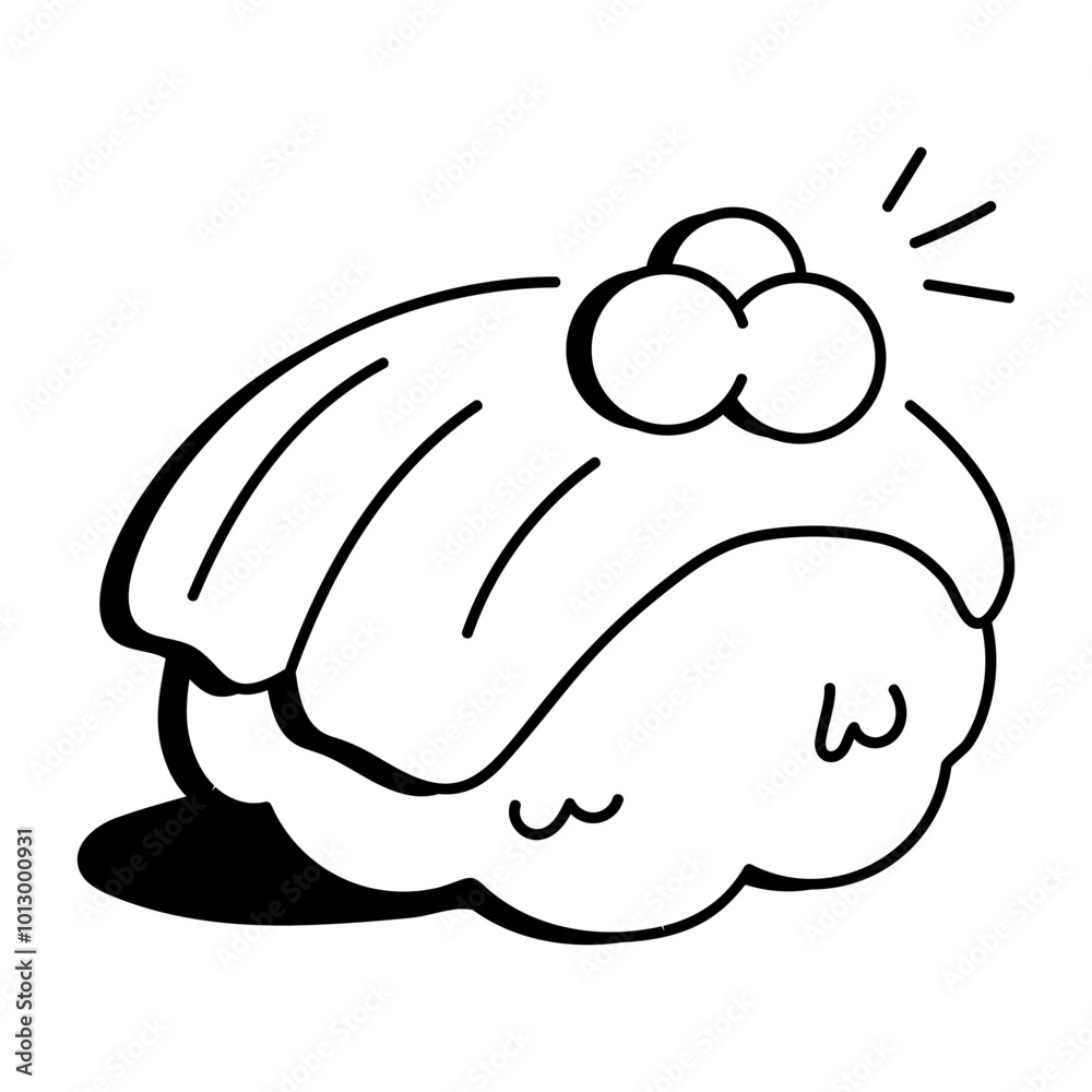 A doodle icon of a sushi roll with a seaweed wrap and rice
A doodle icon of a sushi roll with a seaweed wrap and rice