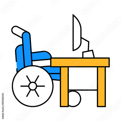 working from home inclusive life line icon vector. working from home inclusive life sign. isolated symbol illustration