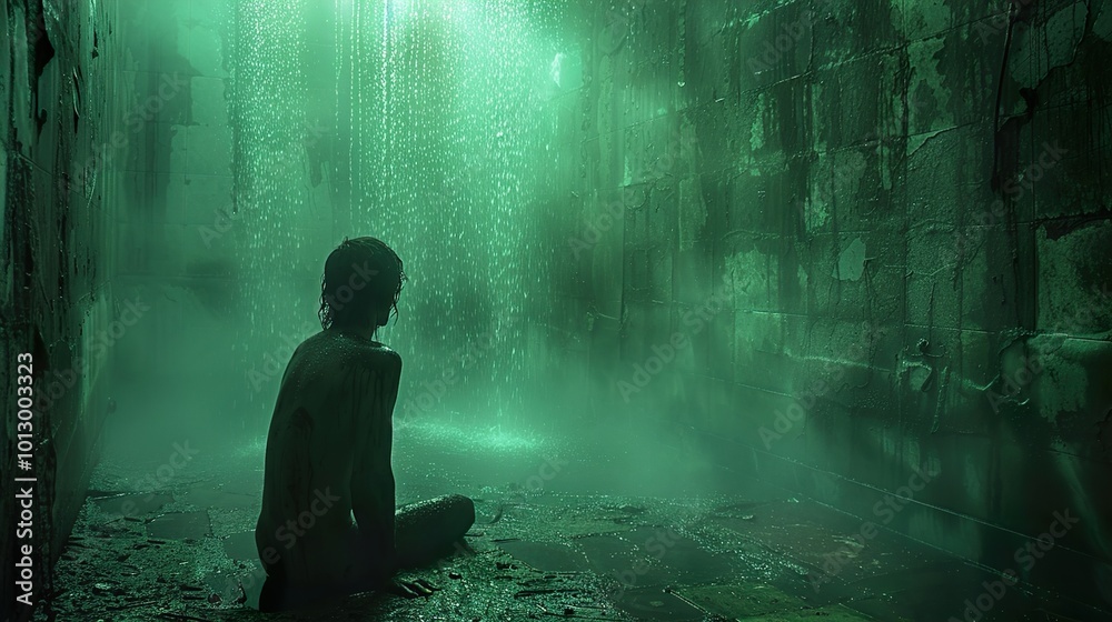 A Solitary Figure in a Green Mist A Solitary Figure in a Green Mist