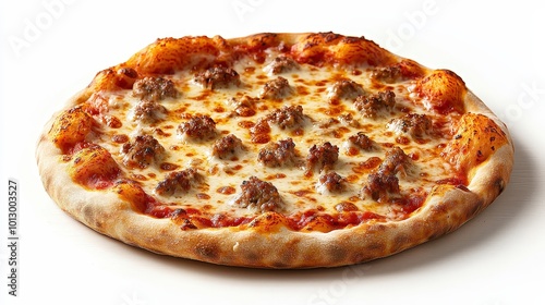 Delicious Meat Pizza with Cheesy Golden Crust