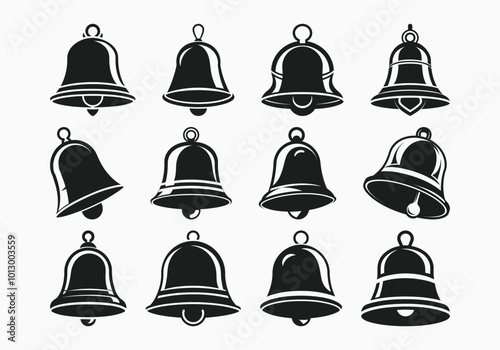 bells silhouette vector artwork, bells vector illustration