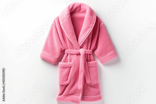 Women pink bathrobe isolated on white background. Generative ai