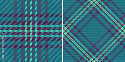 Texture plaid textile of tartan check pattern with a fabric background seamless vector. Set in trendy colors for premium quality products.