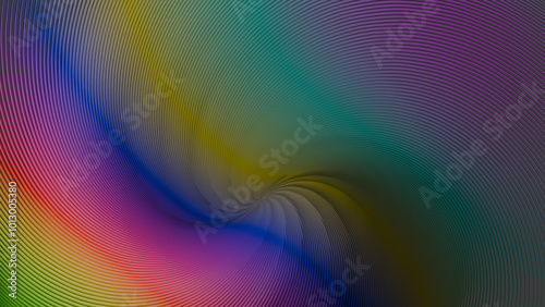 Beautiful rainbow swirl line (3D Rendering)