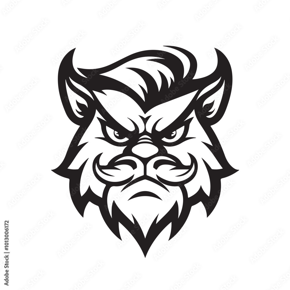 Obraz premium Galon Funny Logo Mascot Thicker Outline White Background Black and White Color