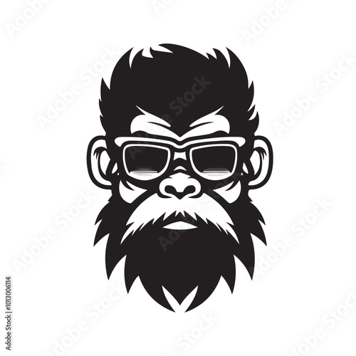 Galon Funny Logo Mascot Thicker Outline White Background Black and White Color