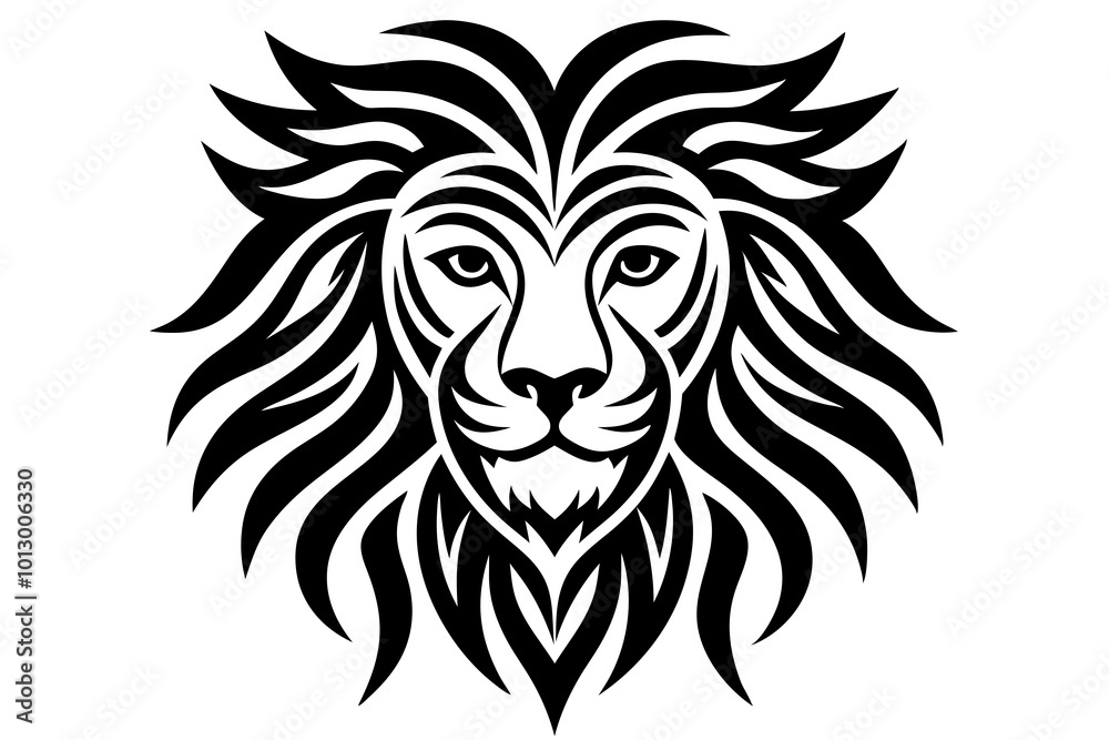 Tribal Style Lion Face Vector Illustration with Intricate Details and Bold Patterns
Tribal Style Lion Face Vector Illustration with Intricate Details and Bold Patterns