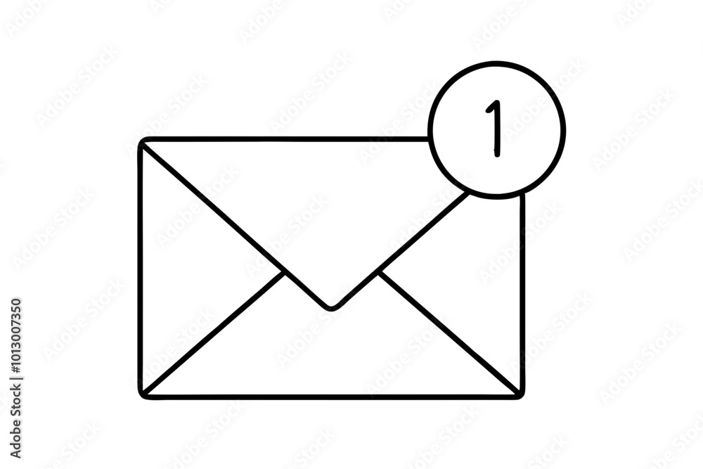 Modern Vector Illustration of a Simple Envelope Icon with Circular Badge Design
Modern Vector Illustration of a Simple Envelope Icon with Circular Badge Design