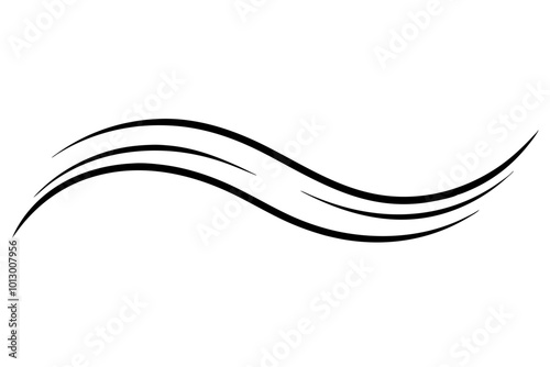 Unwind with a Stunning Minimalist Wave Vector Illustration Showcasing Smooth Flowing Lines
