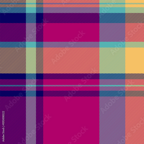 Latin textile texture background, bedroom vector plaid tartan. Multicultural check pattern seamless fabric in pink and indigo colors.