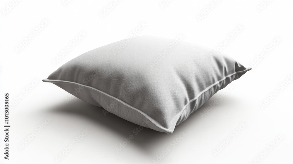 Realistic white decorative cushion isolated on a clean white background soft and detailed. Generative AI Realistic white decorative cushion isolated on a clean white background soft and detailed. Generative AI