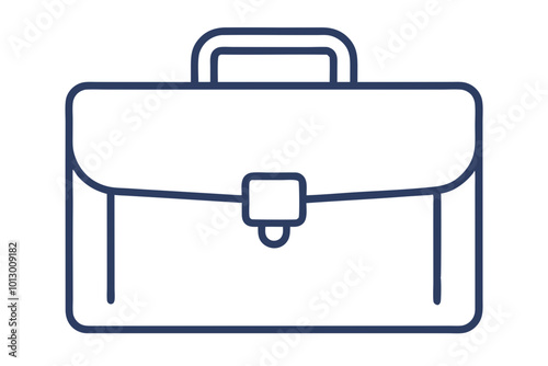 Minimalist Line Art Briefcase Icon Featuring a Vector Illustration for Professional Use 