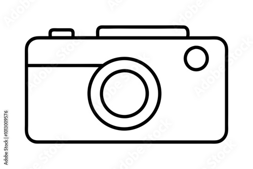 Simple Rectangular Minimalist Camera Icon Vector Graphic for Clean Designs 