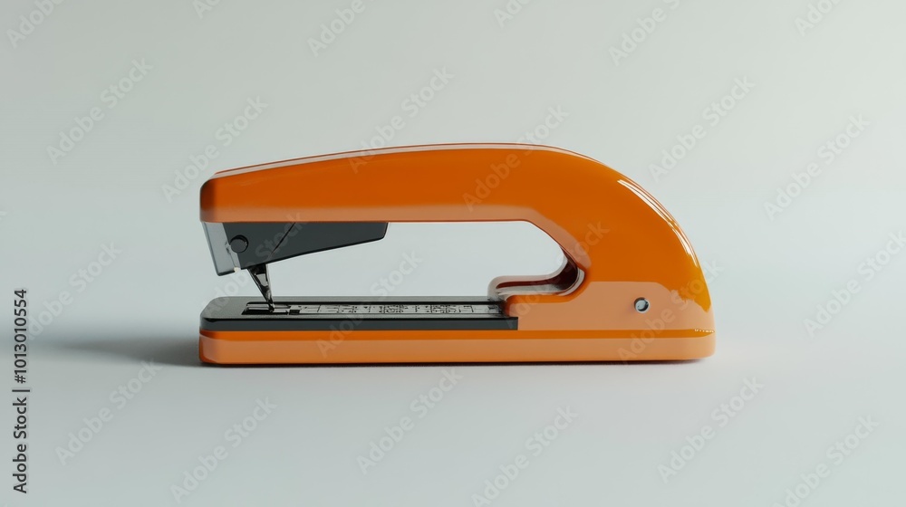 White Stapler on a Clean White Background Realistic Image for Office Supplies and Stationery Concepts. Generative AI