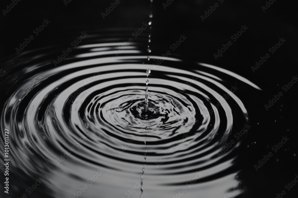 Water Droplet Creating Ripples in Still Water Water Droplet Creating Ripples in Still Water