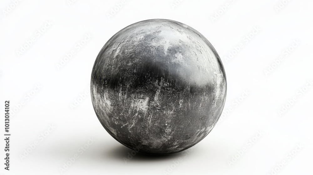 Shot put sphere isolated on white background metallic texture and realistic sports equipment image perfect for athletics strength training and fitness visuals. Generative AI Shot put sphere isolated on white background metallic texture and realistic sports equipment image perfect for athletics strength training and fitness visuals. Generative AI