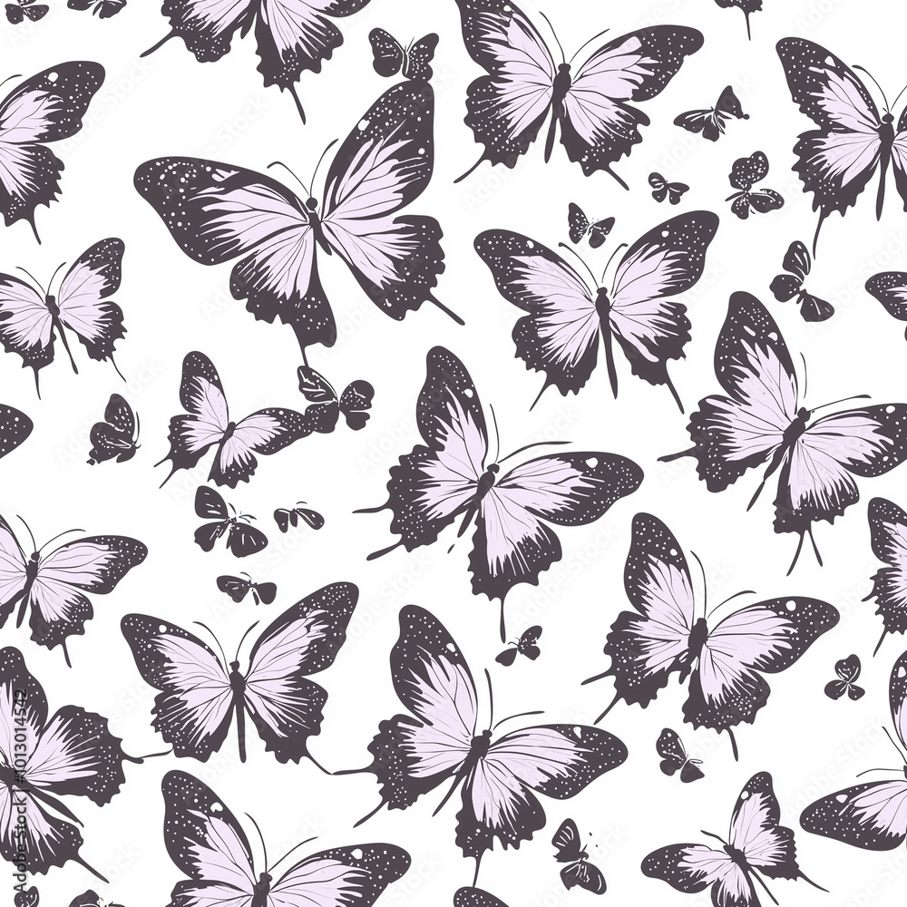 Delicate Butterfly Seamless Pattern