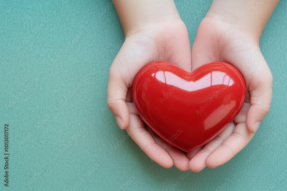 Hands Holding a Red Heart Symbolizing Love and Care Hands Holding a Red Heart Symbolizing Love and Care
