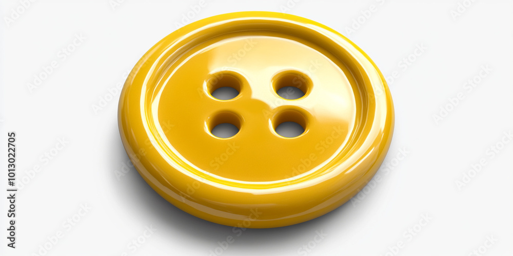 A yellow button isolated on white background A yellow button isolated on white background