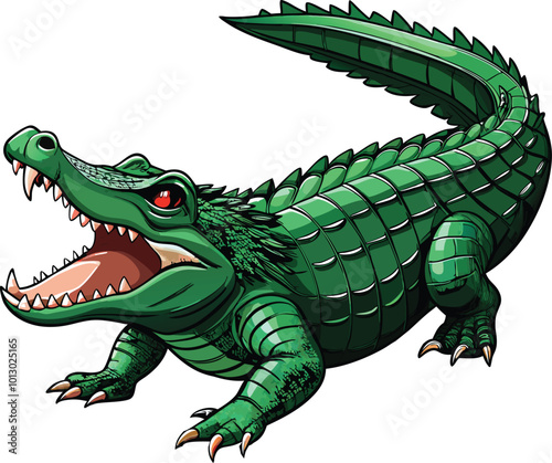 crocodile cartoon isolated on white