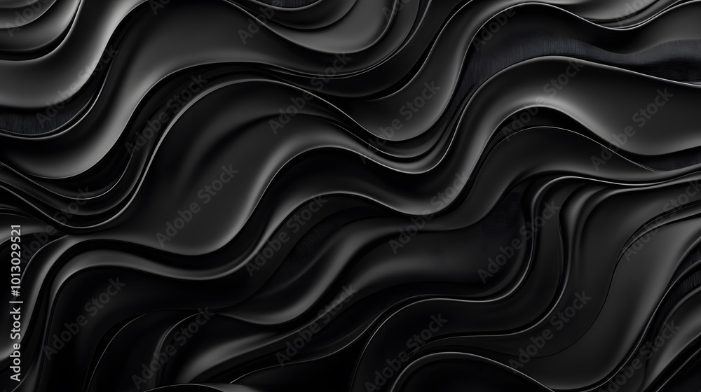 Black textures wallpaper with abstract, smooth silk waves pattern Black textures wallpaper with abstract, smooth silk waves pattern