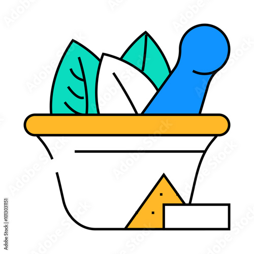 bowl for make pills line icon vector. bowl for make pills sign. isolated symbol illustration