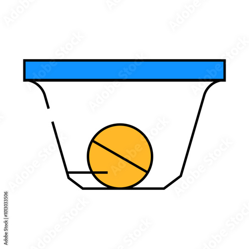 bowl for receiving pills line icon vector. bowl for receiving pills sign. isolated symbol illustration