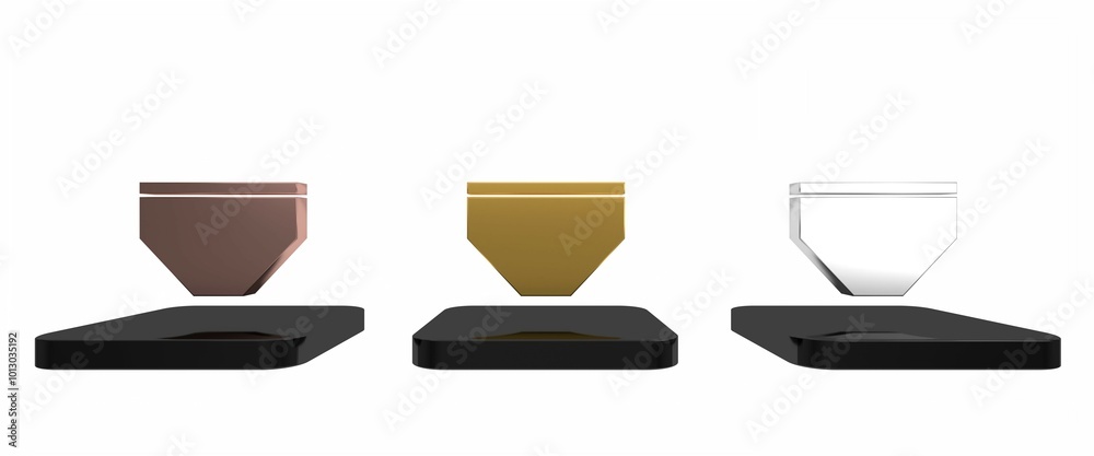 Colorful Swimming trunks icon isolated on white background. Minimalism concept. 3D render illustration Colorful Swimming trunks icon isolated on white background. Minimalism concept. 3D render illustration
