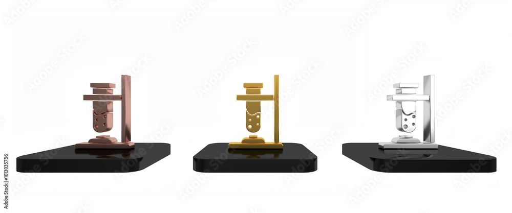 Colorful Glass test tube flask on fire heater experiment icon isolated on white background. Laboratory equipment. Minimalism concept. 3D render illustration Colorful Glass test tube flask on fire heater experiment icon isolated on white background. Laboratory equipment. Minimalism concept. 3D render illustration