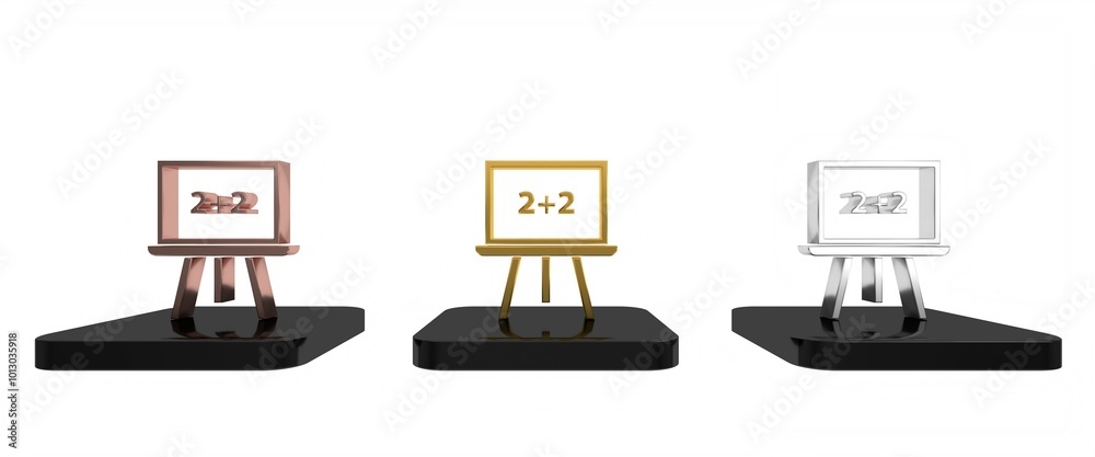Colorful Chalkboard icon isolated on white background. School Blackboard sign. Minimalism concept. 3D render illustration Colorful Chalkboard icon isolated on white background. School Blackboard sign. Minimalism concept. 3D render illustration