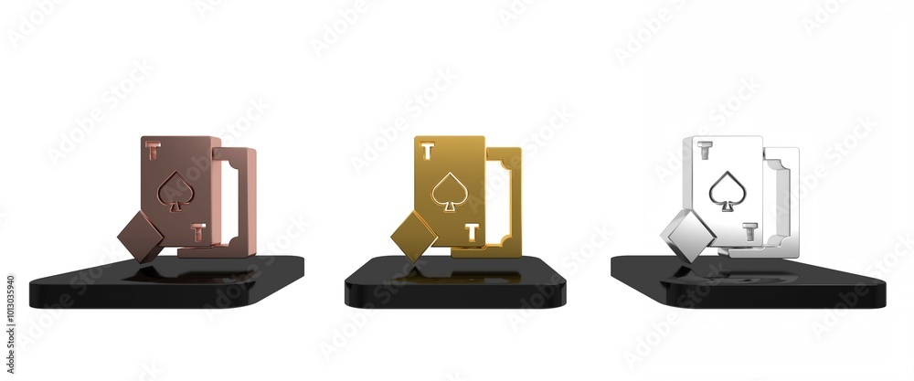 Colorful Playing card with spades symbol icon isolated on white background. Casino gambling. Minimalism concept. 3D render illustration Colorful Playing card with spades symbol icon isolated on white background. Casino gambling. Minimalism concept. 3D render illustration