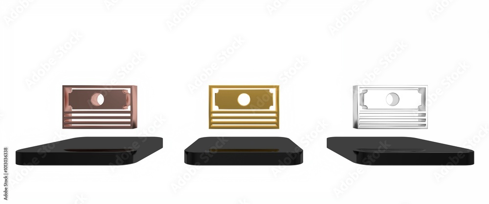 Colorful Stacks paper money cash icon isolated on white background. Money banknotes stacks. Bill currency. Minimalism concept. 3D render illustration Colorful Stacks paper money cash icon isolated on white background. Money banknotes stacks. Bill currency. Minimalism concept. 3D render illustration