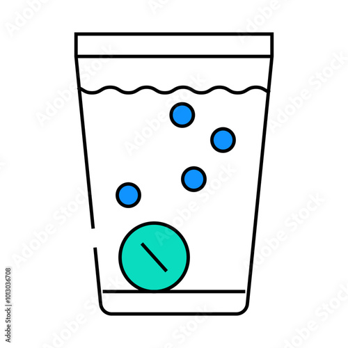 water soluble pills line icon vector. water soluble pills sign. isolated symbol illustration