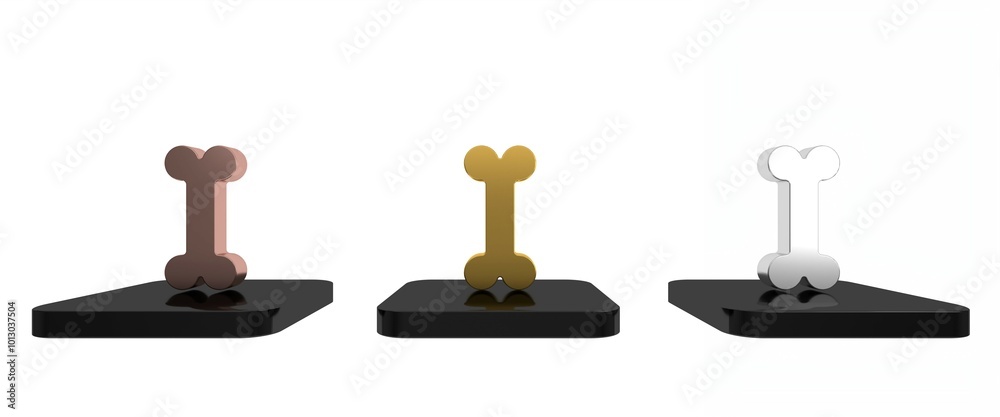 Colorful Dog bone icon isolated on white background. Pets food symbol. Minimalism concept. 3D render illustration Colorful Dog bone icon isolated on white background. Pets food symbol. Minimalism concept. 3D render illustration