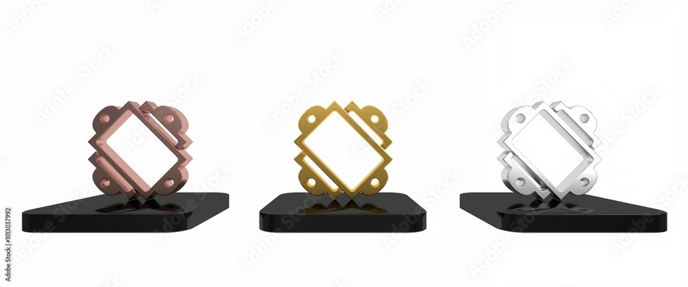 Colorful Ticket icon isolated on white background. Amusement park. Minimalism concept. 3D render illustration