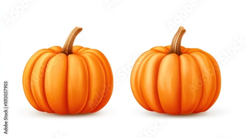 Orange pumpkins isolated on white background