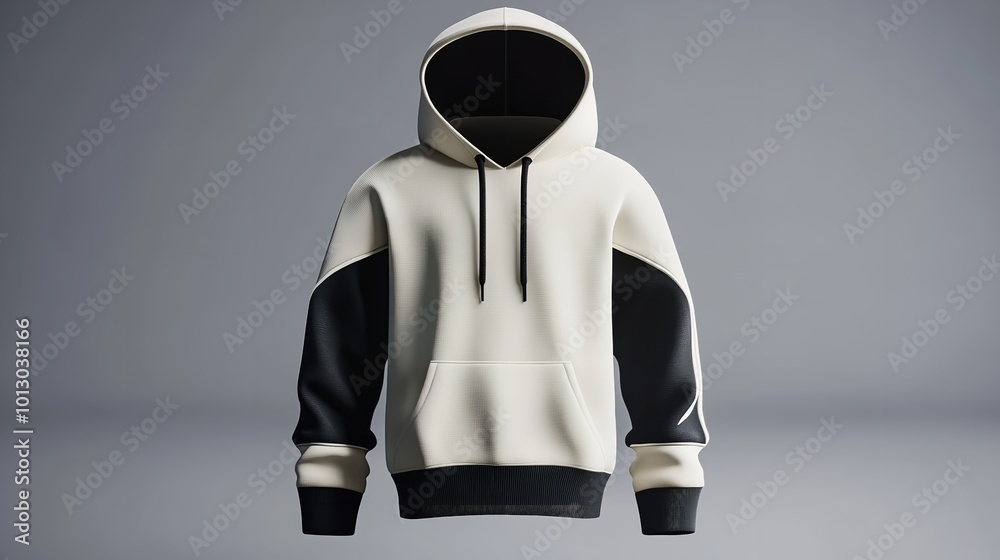 3D realistic gray hoodie, front view, very detailed and clean mockup 3D realistic gray hoodie, front view, very detailed and clean mockup