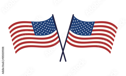 American flag. USA national flag. Concept of presidential campaign. Vote 2024 USA. Vector illustration.