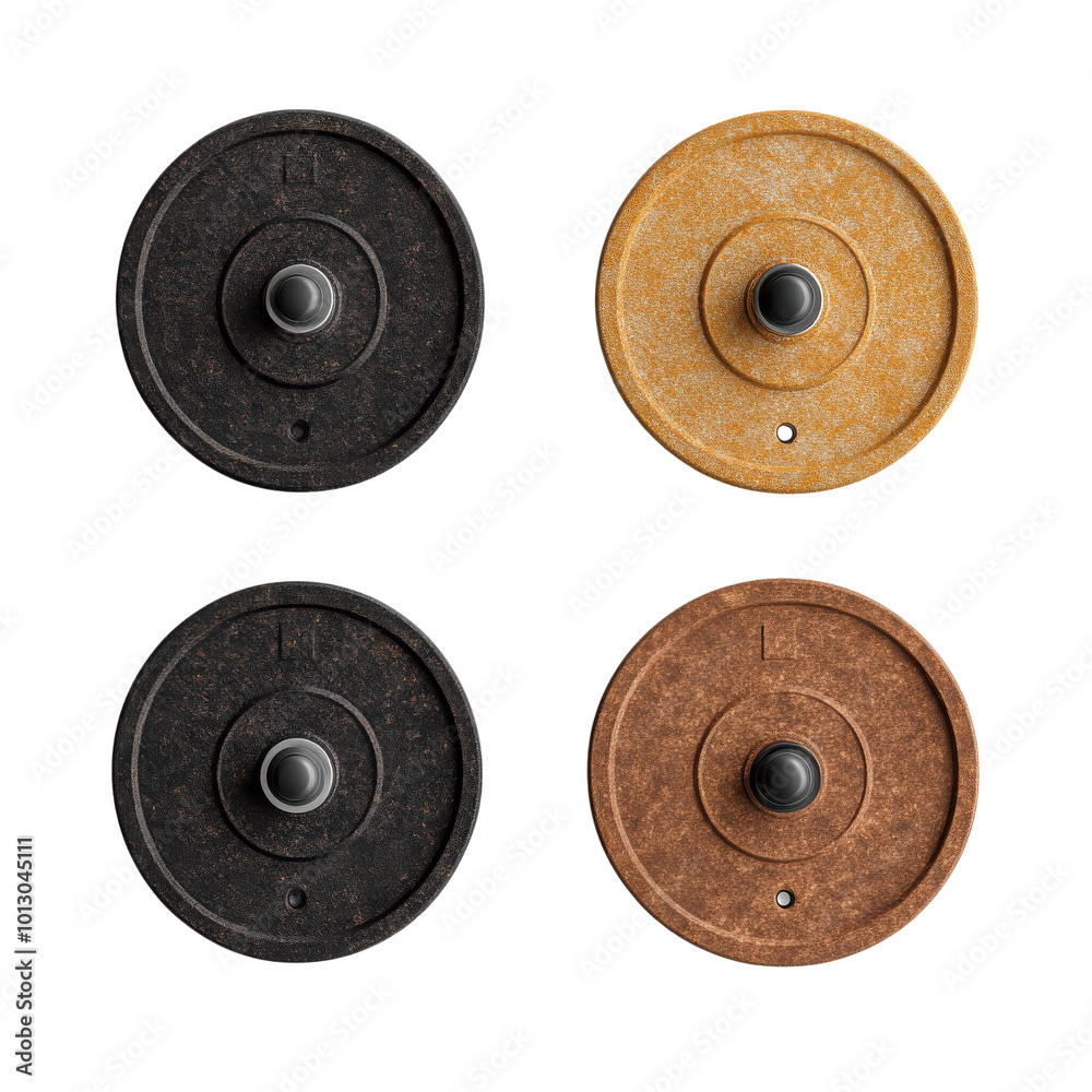 Various textured knobs on a white background transparent background Various textured knobs on a white background transparent background